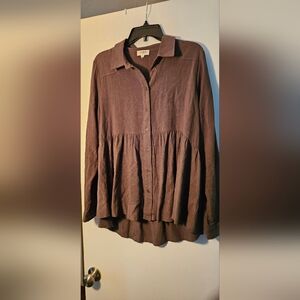 Umgee Women's Button Down Shirt - Rich Brown
